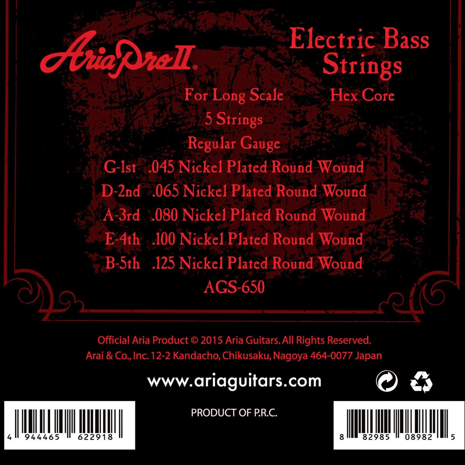 Aria AGS Nickel Plated Round Wound Bass Guitar String - Image 6