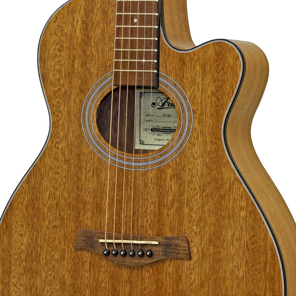 Aria FET M1 Cutaway Electro Acoustic Guitar With 4 Band EQ + Tuner - Natural - Image 2
