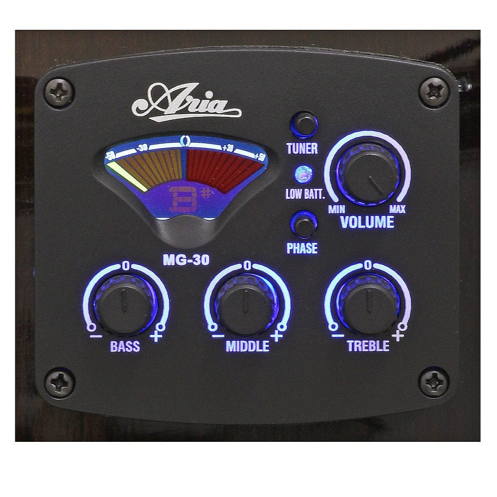 Aria FET M1 Cutaway Electro Acoustic Guitar With 4 Band EQ + Tuner - Natural - Image 4