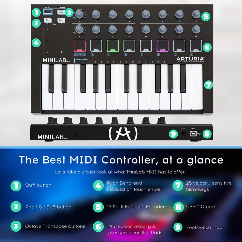 Arturia Minilab 3 25-Note Velocity Sensitive Slim Midi Keyboard - Image 14