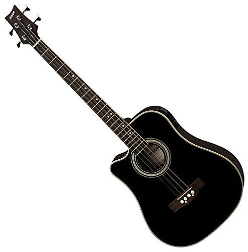 Ashton ACB100CEQLBK Left-Handed Acoustic Bass Guitar