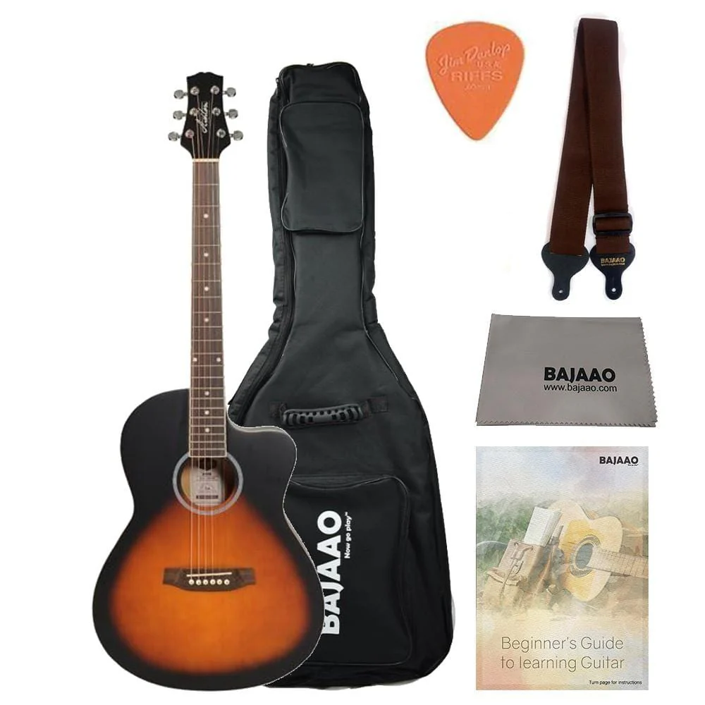 Ashton D10C 39-inch Cutaway Acoustic Guitar with Gigbag, Picks, Strap, Cloth & Ebook - Image 7