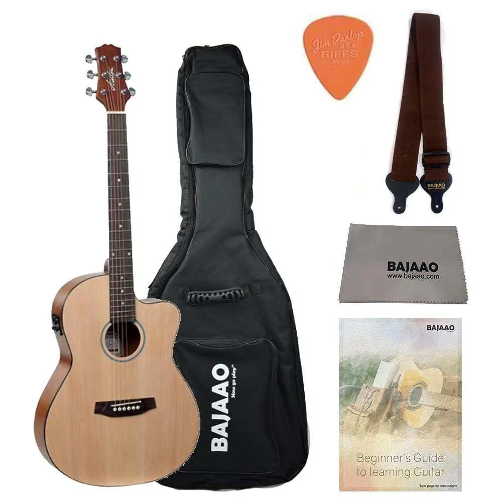 Ashton D10CEQ 39-inch Cutaway Electro Acoustic Guitar With Gigbag, Picks, Strap, Cloth & Ebook - Image 16