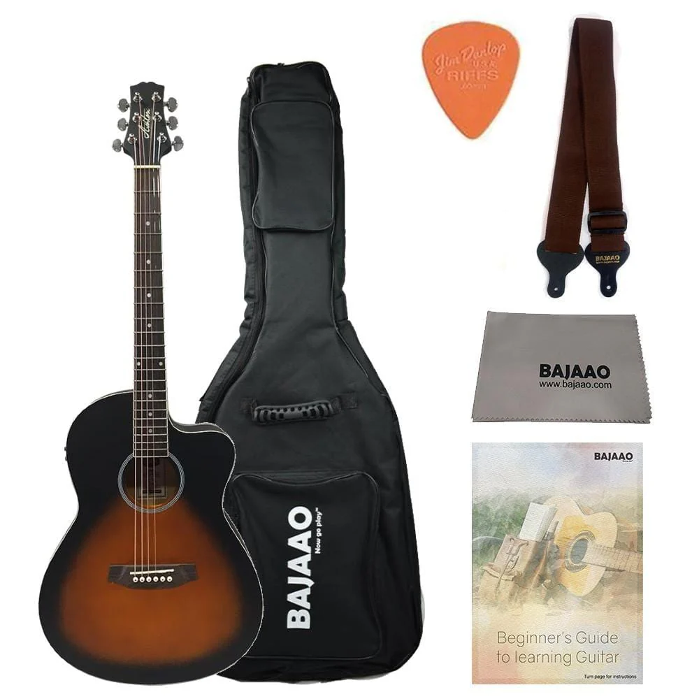 Ashton D10CEQ 39-inch Cutaway Electro Acoustic Guitar With Gigbag, Picks, Strap, Cloth & Ebook - Image 24