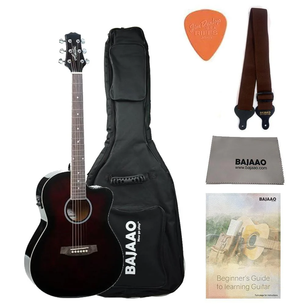 Ashton D10CEQ 39-inch Cutaway Electro Acoustic Guitar With Gigbag, Picks, Strap, Cloth & Ebook - Image 34