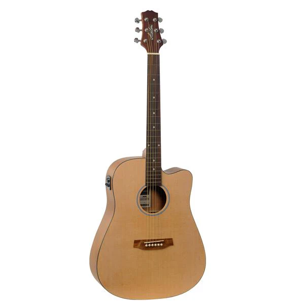 Ashton D20CEQ NTM Dreadnought Cutaway Electro Acoustic Guitar with Bag - Natural Matte