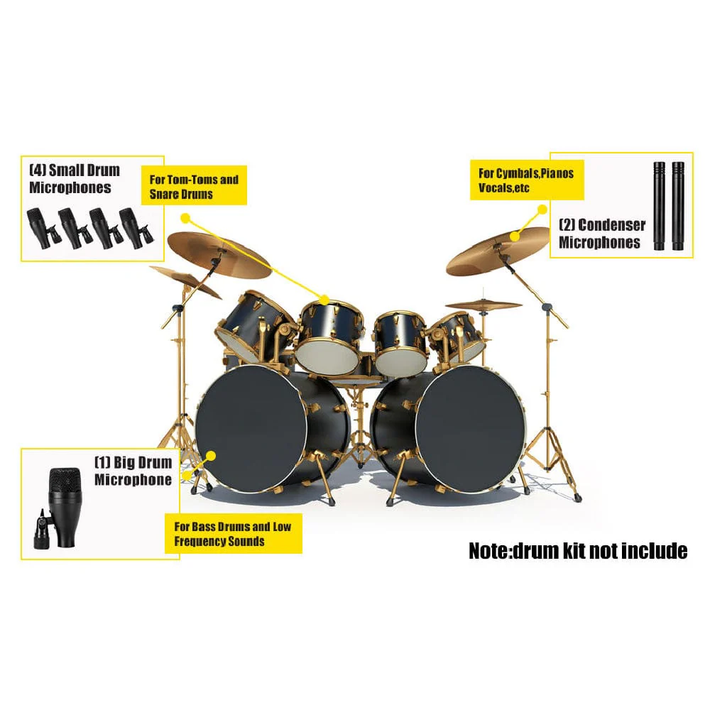 Audio Array AM-K3 Wired Microphone Drum Kit - Image 16