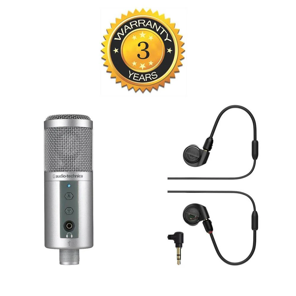 Audio-Technica Home Creation Bundle with ATR2500-USB Condenser Microphone & ATH E40 Monitor Headphone