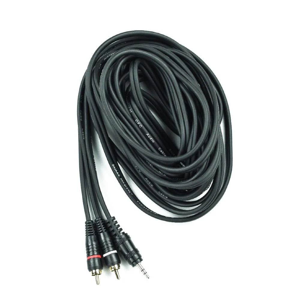 Bajaao 3.5mm to 2x RCA Male Stereo Audio Cable- Black