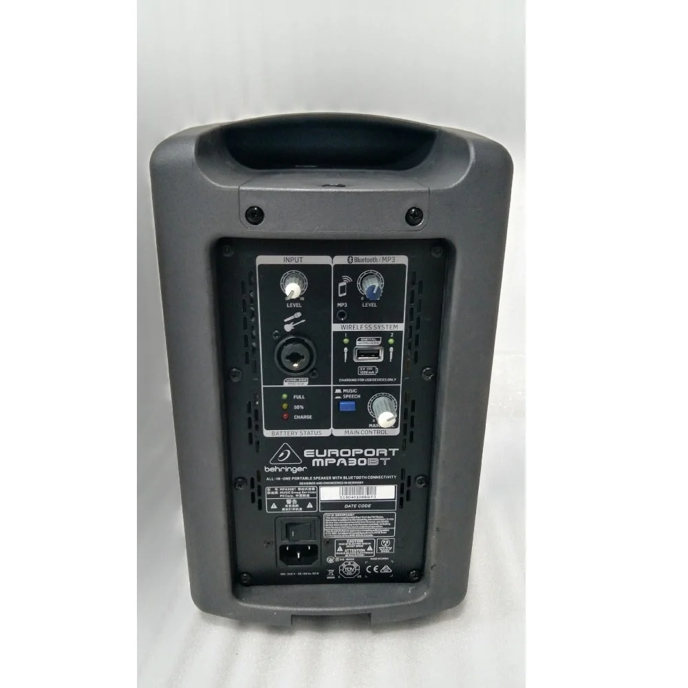 Behringer Europort MPA30BT Portable 30-Watt Speaker with Bluetooth - Open Box B Stock - Image 14