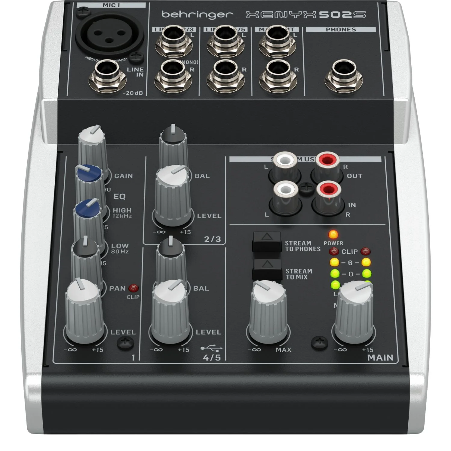 Behringer XENYX 502S Premium Analog 5-Input Mixer with USB Streaming Interface - Image 2