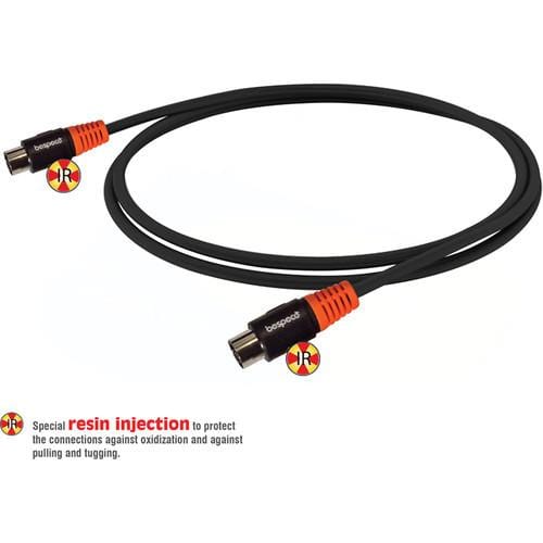 Bespeco DIN 5 Pin to DIN 5 Pin MIDI Cable (Black/Orange) - 1.5 Metres