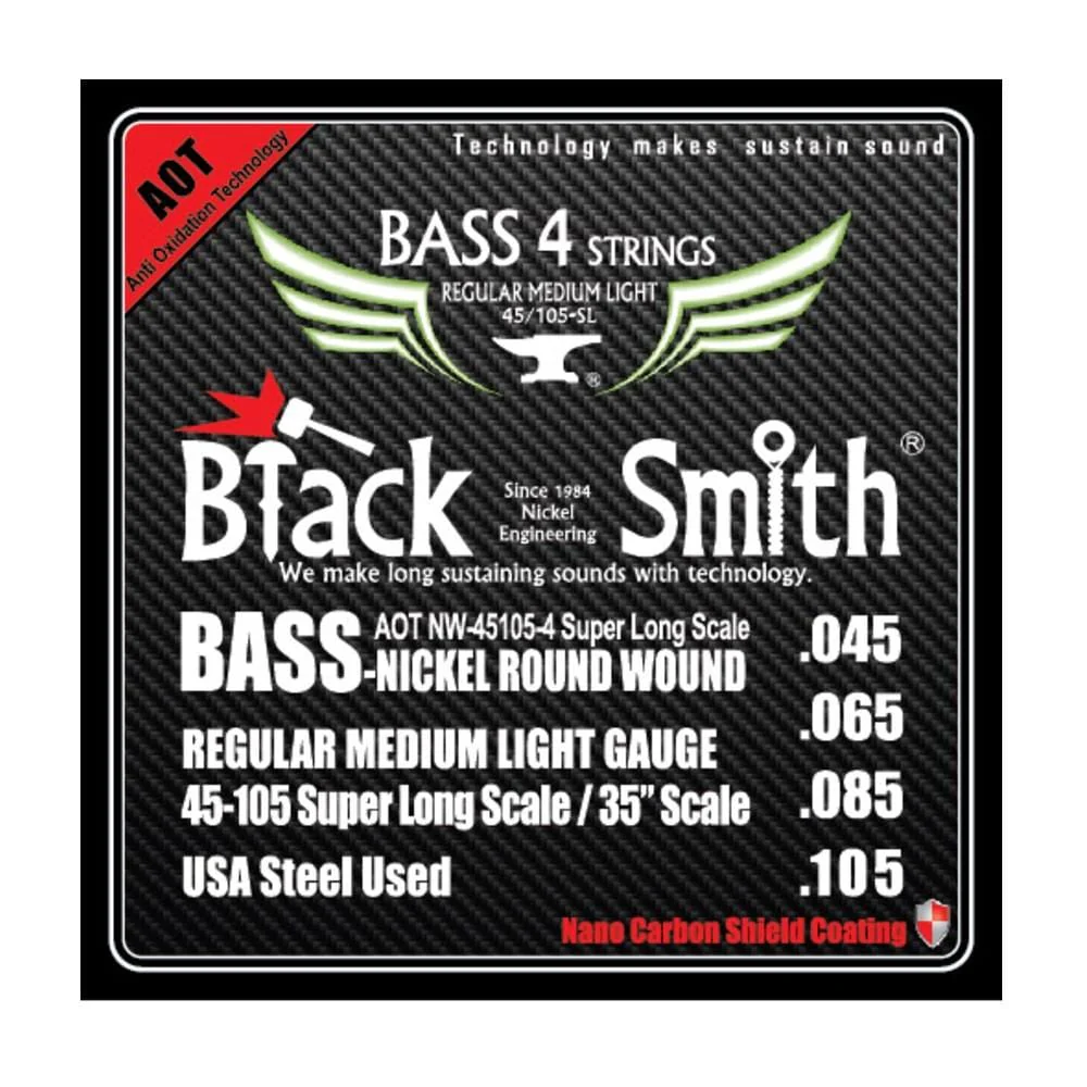 Black Smith Nano Coated Nickel Round Wound Bass Guitar Strings - Image 5