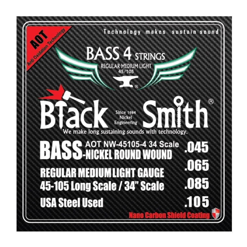 Black Smith Nano Coated Nickel Round Wound Bass Guitar Strings - Image 6