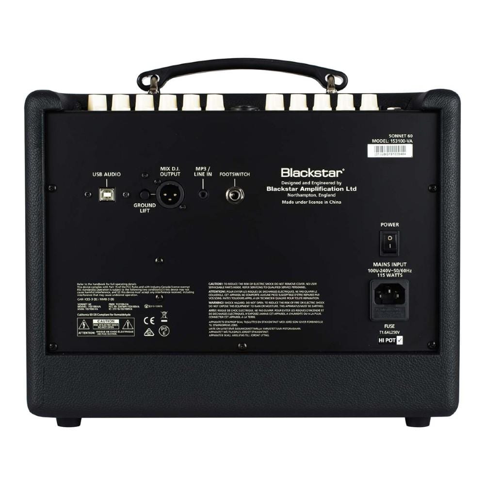 Blackstar Sonnet Acoustic Combo Guitar Amplifier - Black - Image 5