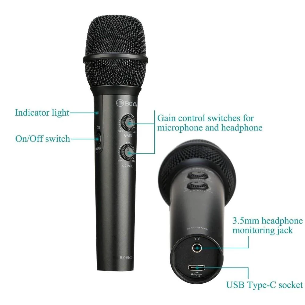 Boya BY-HM2 Universal Digital Cardioid Handheld Condenser Microphone - Image 4