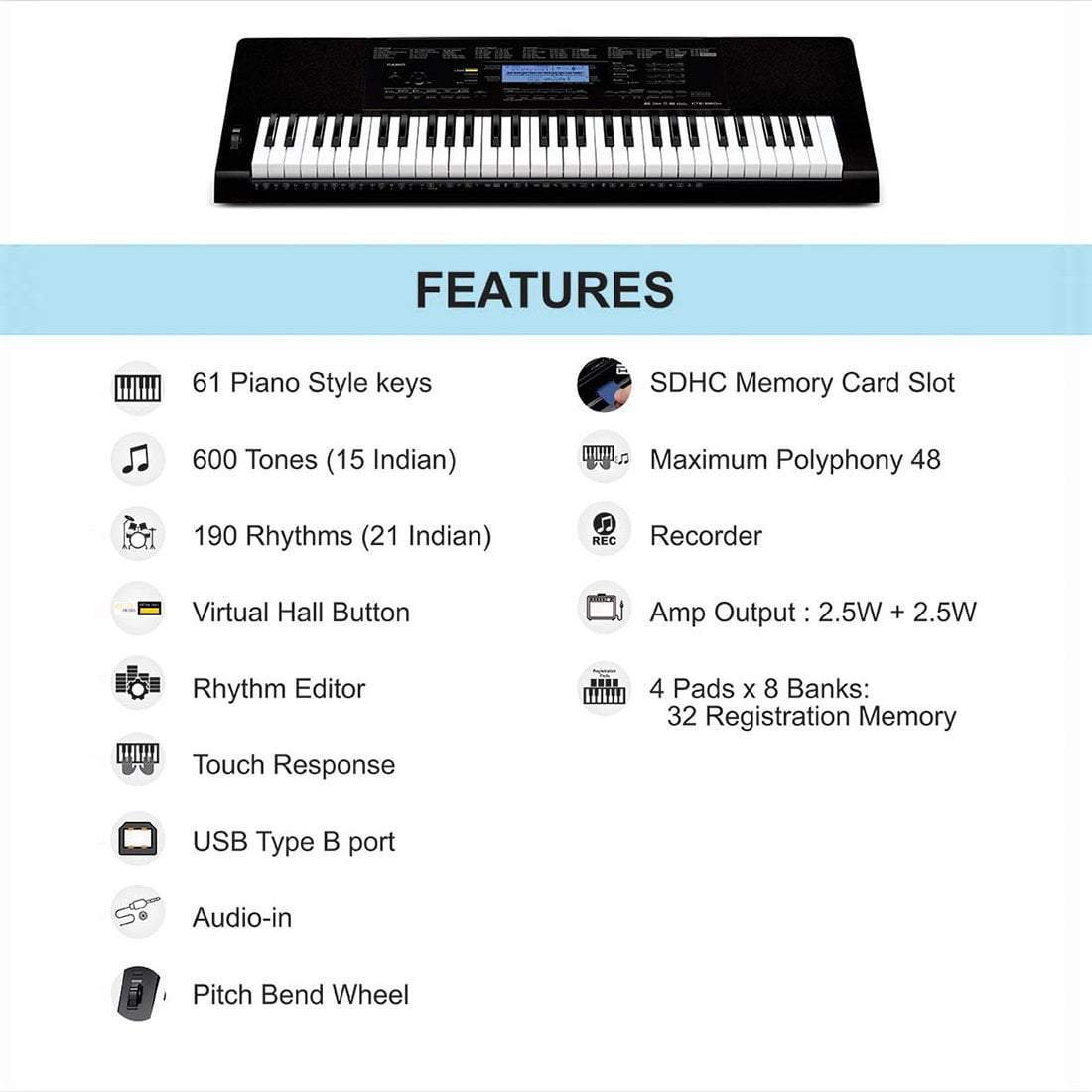 Casio CTK-860IN Portable Keyboard - Image 5