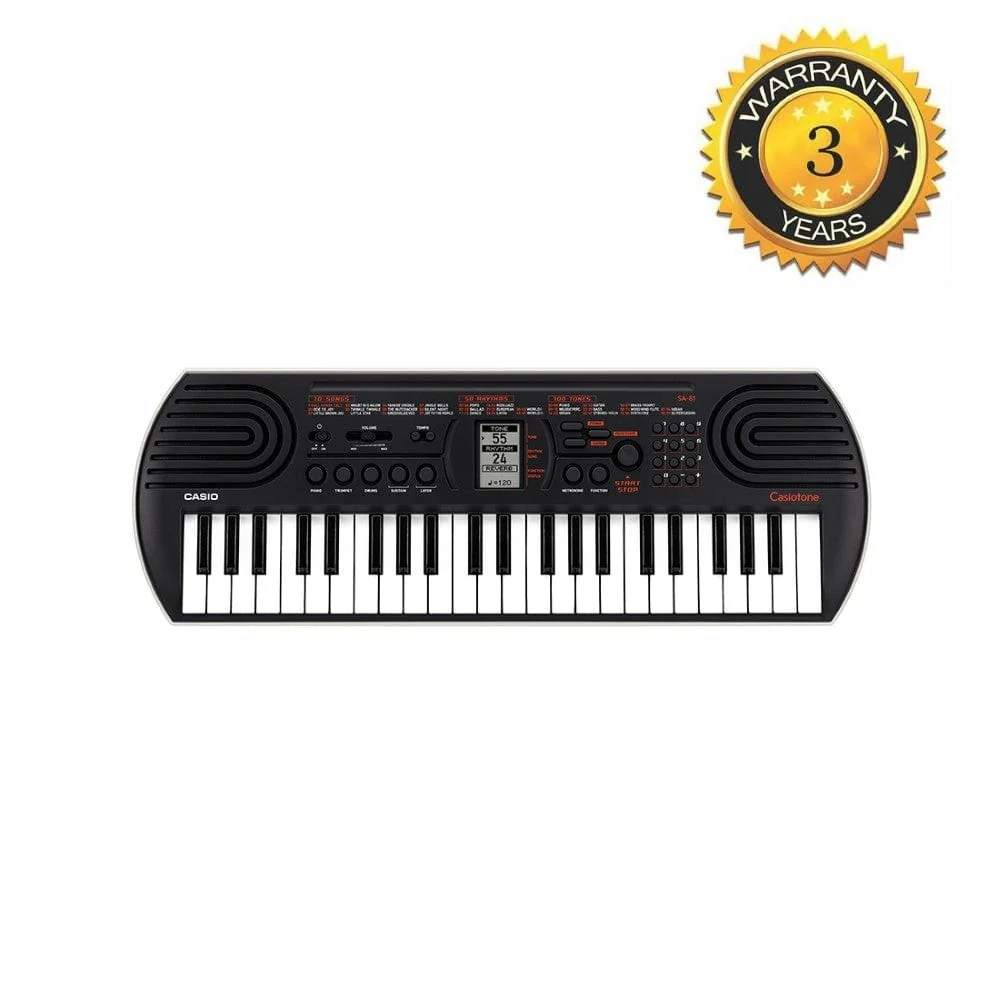 Casio SA-81 Casiotone 44 Key Kids Mini Portable Keyboard with Adapter, Polishing Cloth, Dust Cover, Online Lessons, Warranty & Ebook - Image 3
