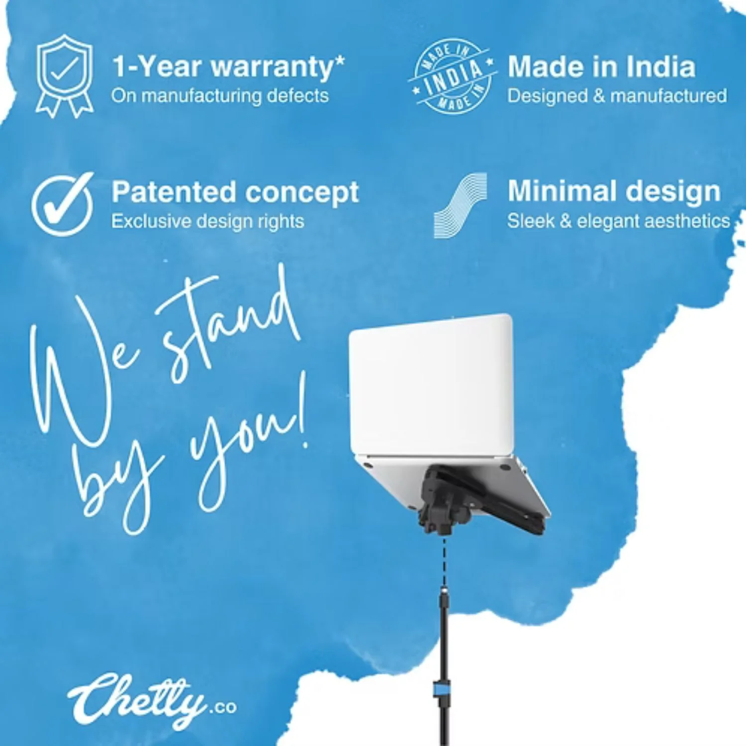 Chetty DT15 3-in-1 Portable Tripod Stand for Laptop Tablet Phone - Image 6