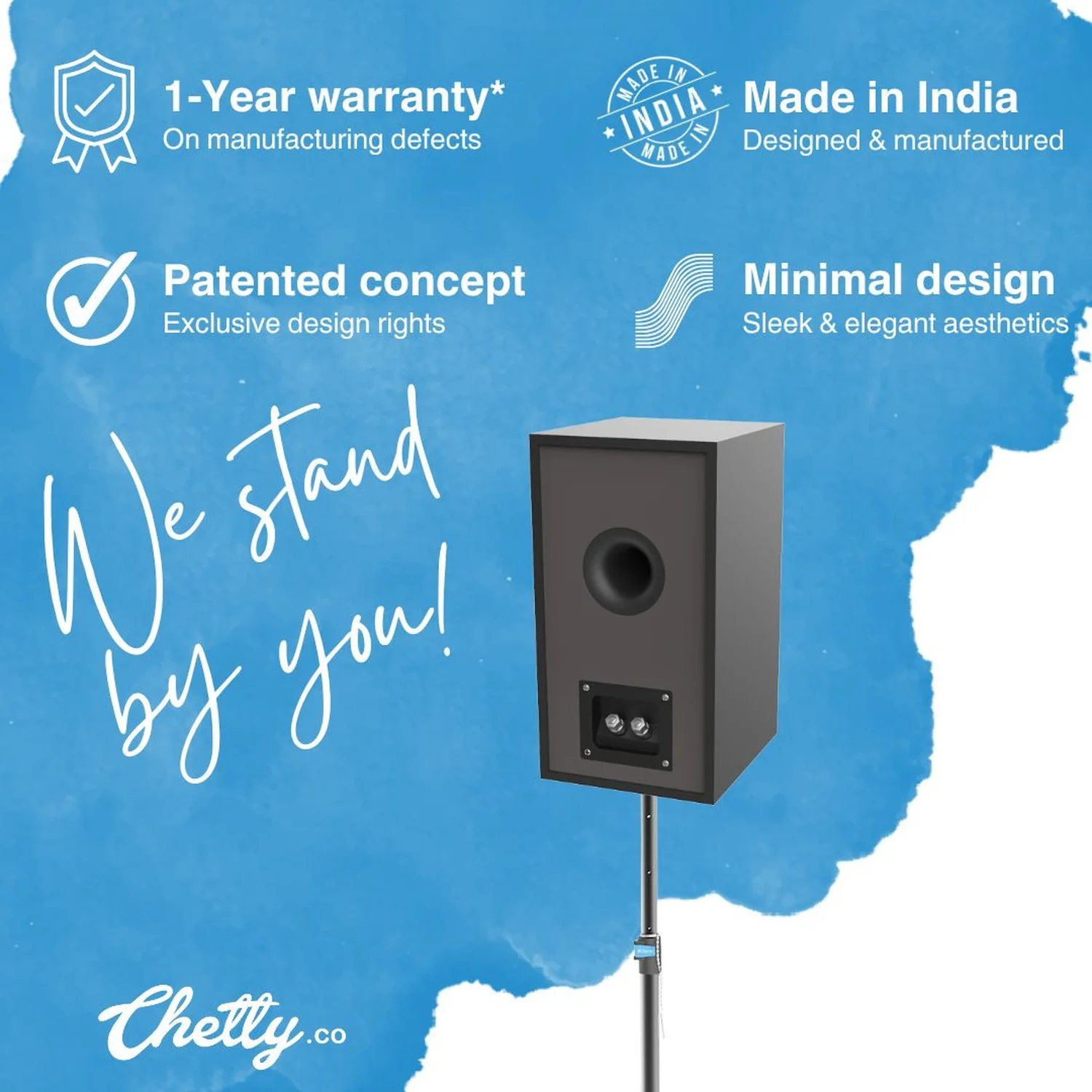 Chetty LS2 Collapsible Tripod Speaker Stand with Speaker Mount - Image 4