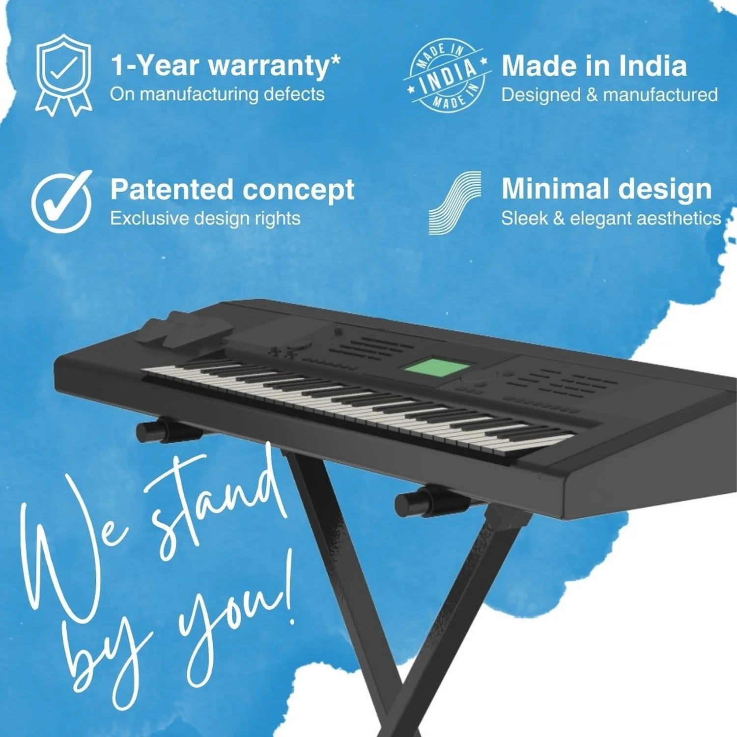 Chetty TT14 Two-Tier Double Braced Keyboard Stand with 11 level Gear Locking - Image 4
