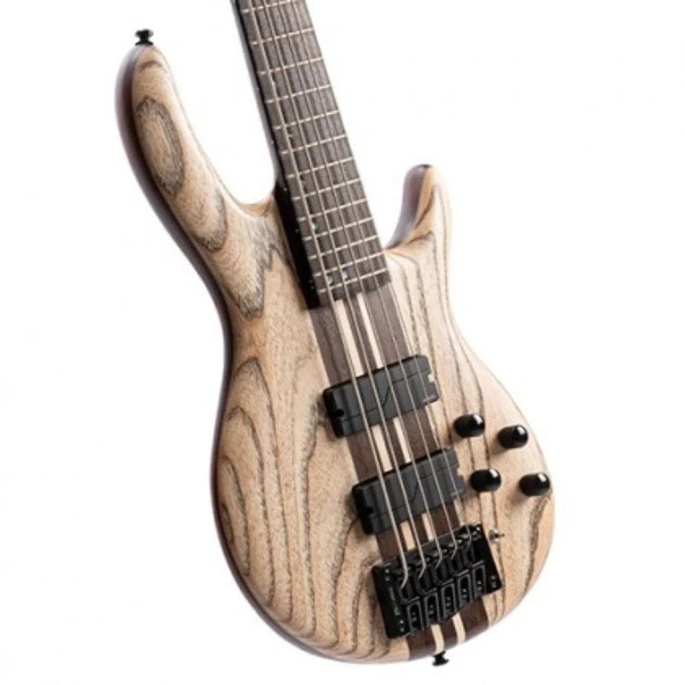 Cort A5 Ultra Ash 5 String Bass Guitar with Case - Etched Natural Black - Image 2
