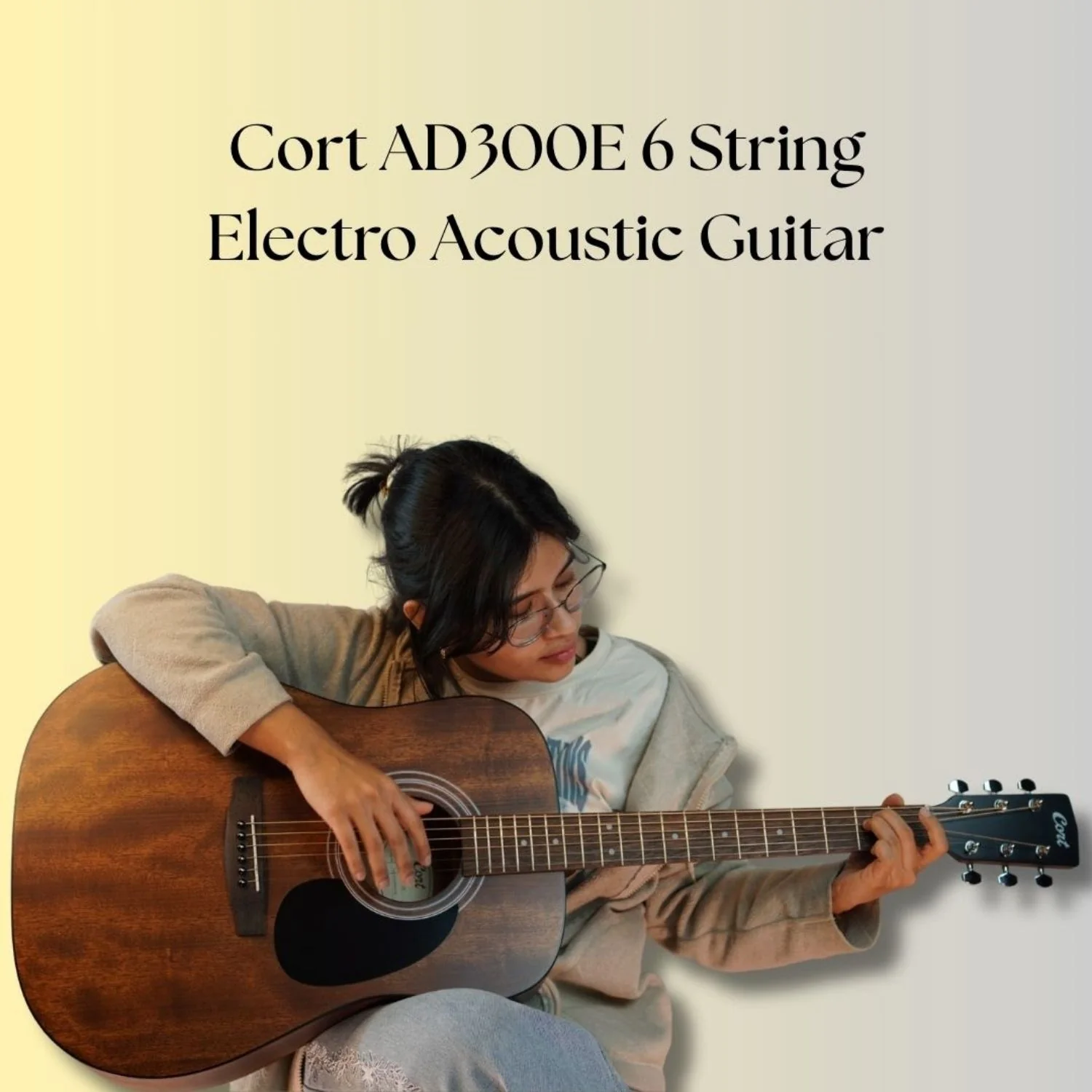 Cort AD300E 6 String Electro Acoustic Guitar - Open Box - Image 2