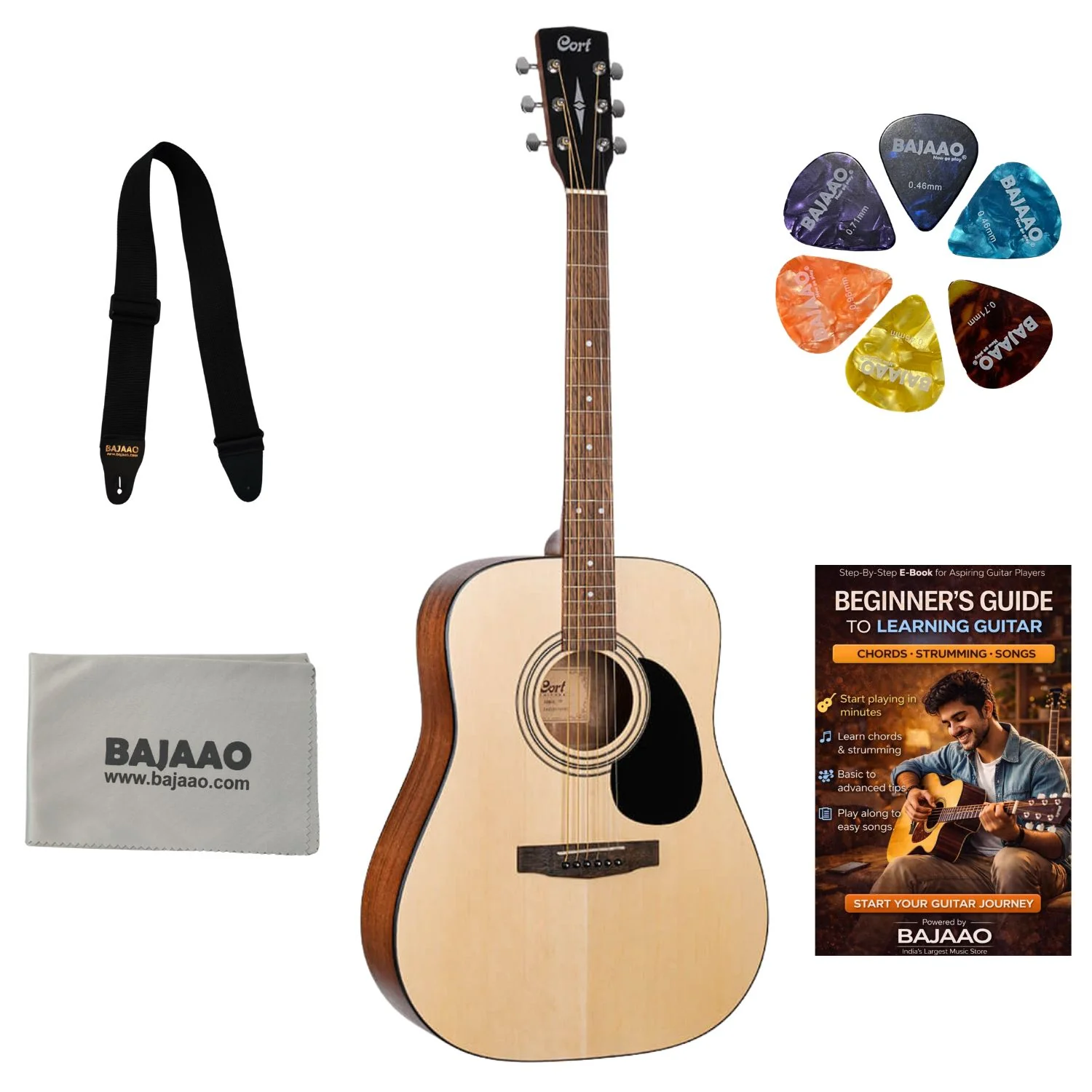 Cort AD810 Dreadnought Acoustic Guitar with E-Book - Image 34