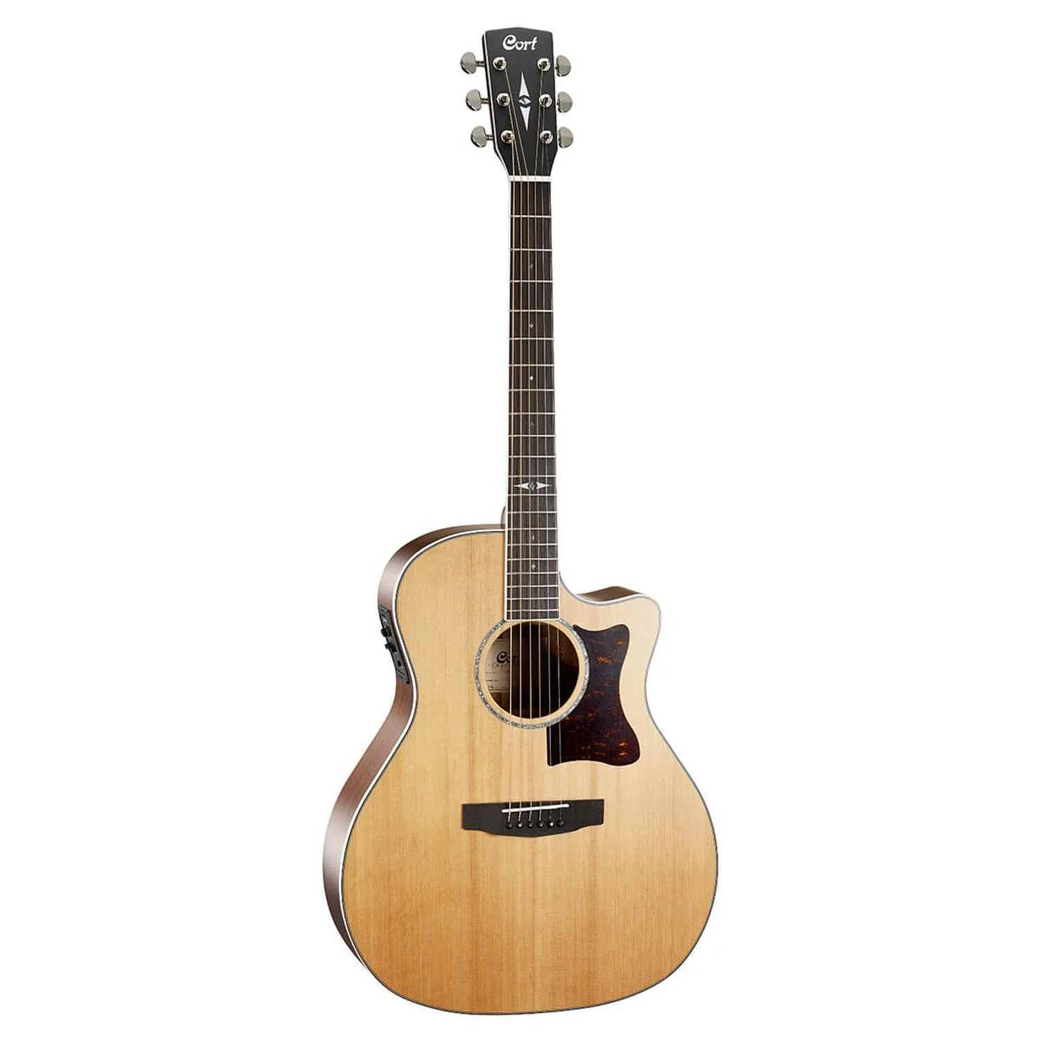 Cort GA5F-BW Grand Auditorium Cutaway Electro Acoustic Guitar -  Natural Satin