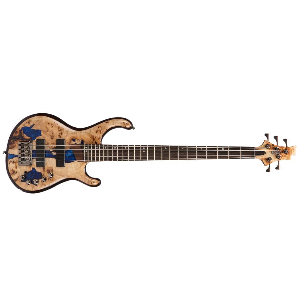 Cort Persona 5 Blue Resin Burl 5-String Bass Guitar - Image 2