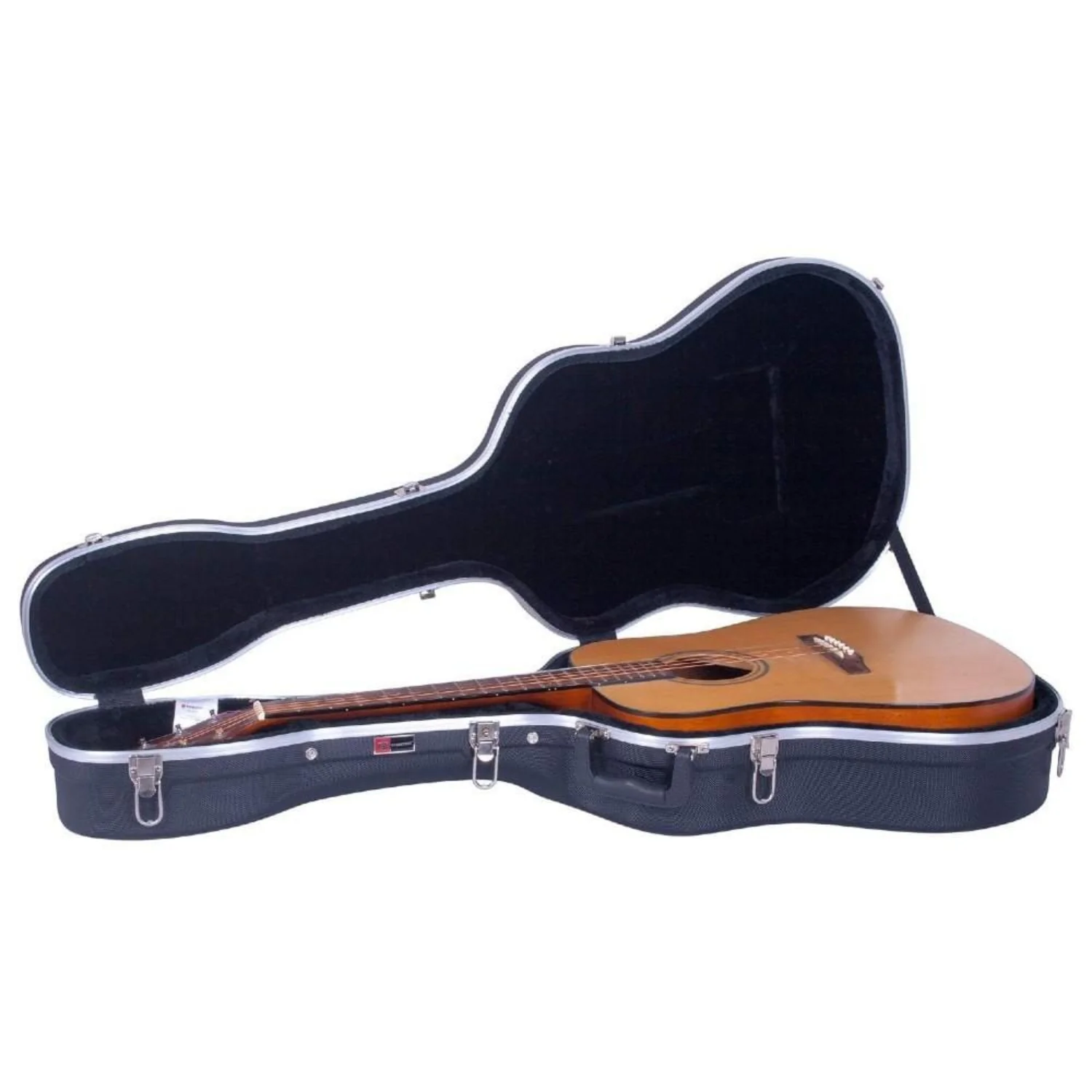 Crossrock CRA802DBK Abs Molded Dreadnought Acoustic Guitar Hard Case - Black - Image 3