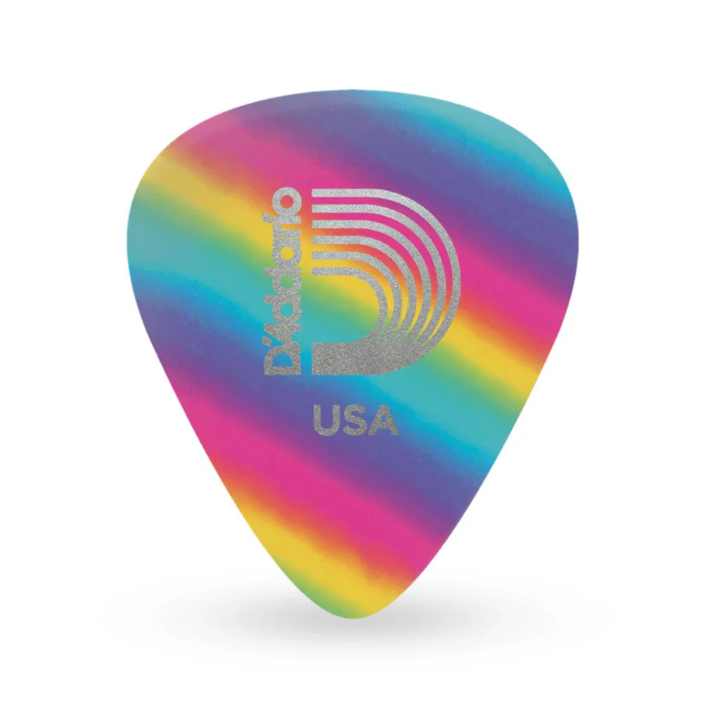 D'Addario Classic Celluloid Rainbow 0.70mm Medium Gauge Guitar Pick