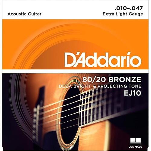 D'Addario EJ10 Acoustic Guitar Strings - Bronze, Extra Light