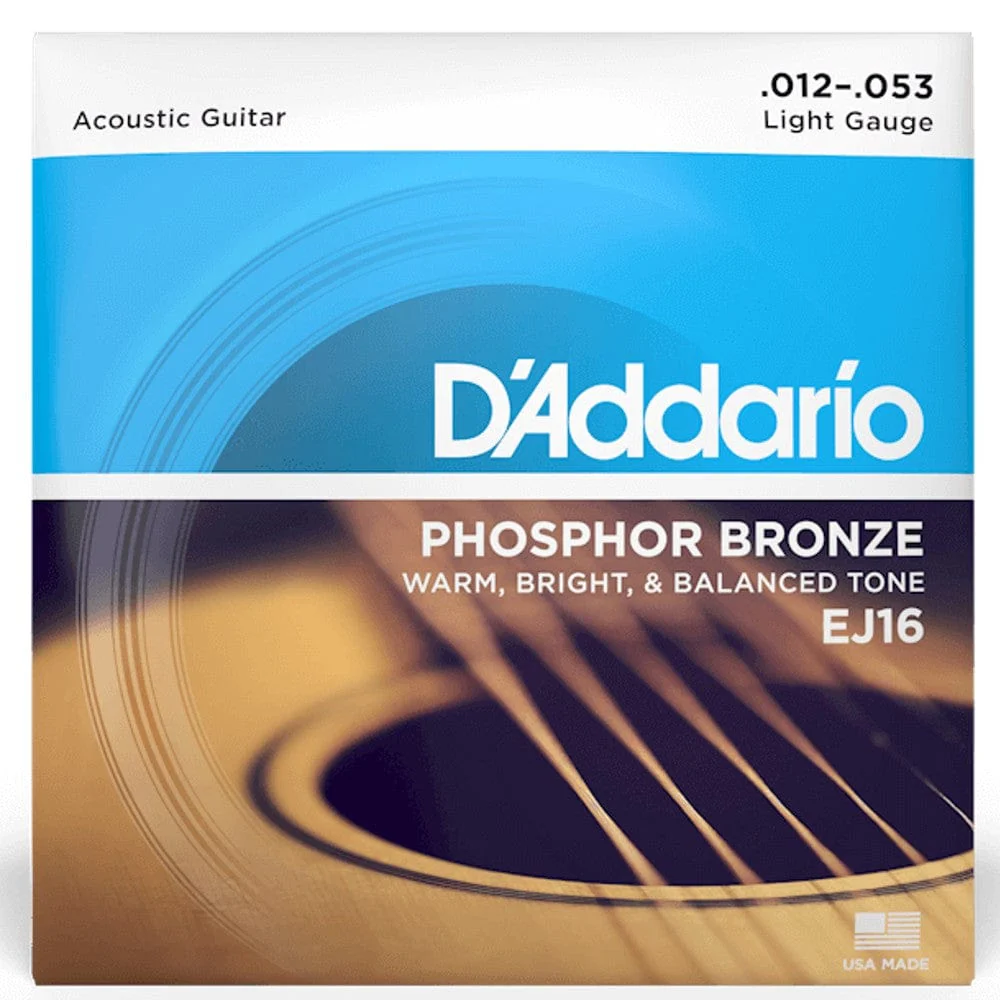 D'Addario EJ16 Phosphor Bronze Light Acoustic Guitar Strings