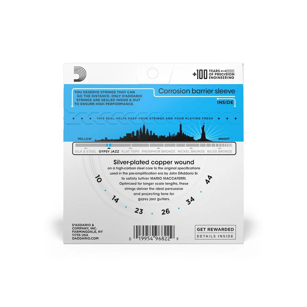 D'Addario EJ84L Gypsy Jazz Silver Acoustic Guitar String Set - Image 3
