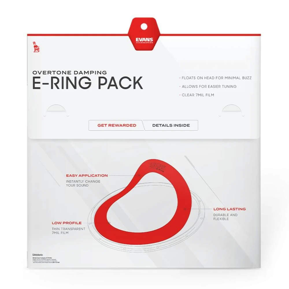 D'Addario ER-FUSION 10-12-14 Inch E-Ring Fusion Pack With 14 Inch Snare E-Ring - Image 3