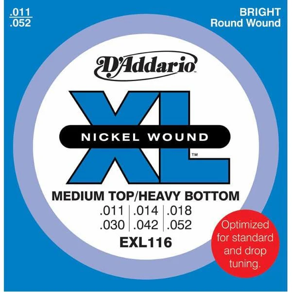 D'Addario EXL116 Electric Guitar Strings - Medium Top, Heavy Bottom