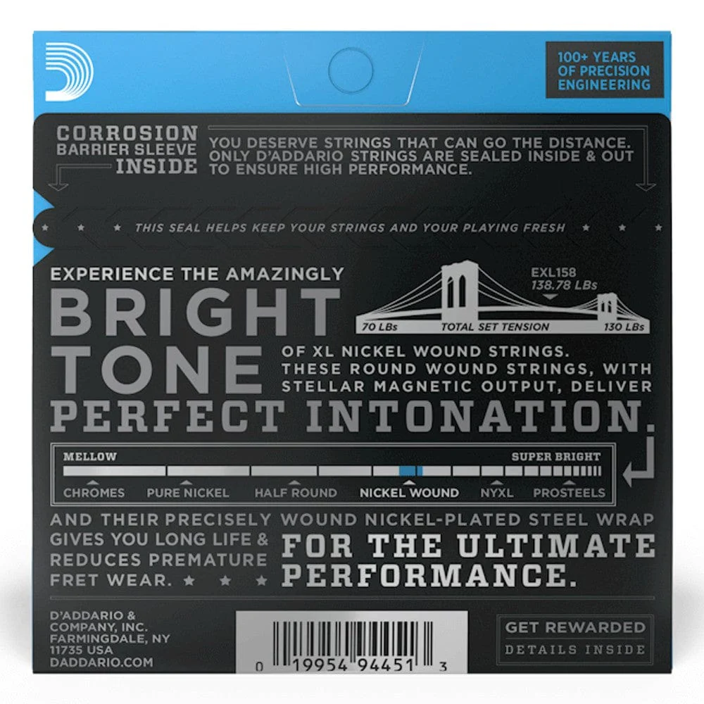 D'Addario EXL158 Light Baritone Electric Guitar Strings - Image 3