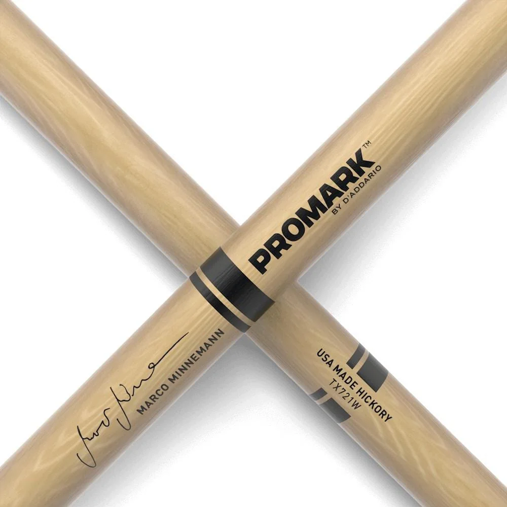 D'Addario TX721W Marco Minnemann 721 Signature Hickory Wood Tip Drumstick - 55A - Image 3