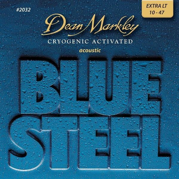 Dean Markley 2032 Blue Steel Cryogenic XL Acoustic Guitar Strings - 0.10-0.47