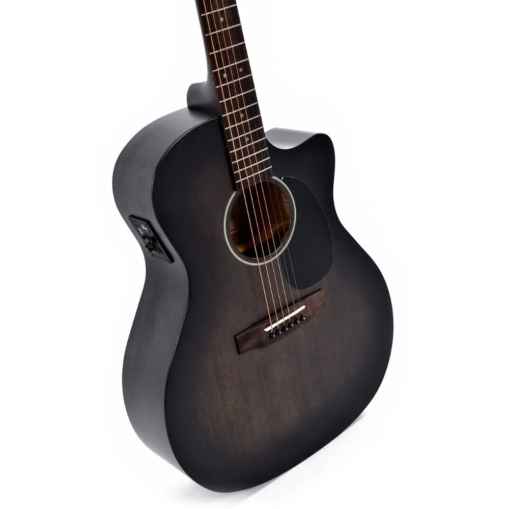 Ditson GC-10E-TBK Cutaway 6 String Electro Acoustic Guitar - Translucent Black Satin - Image 3