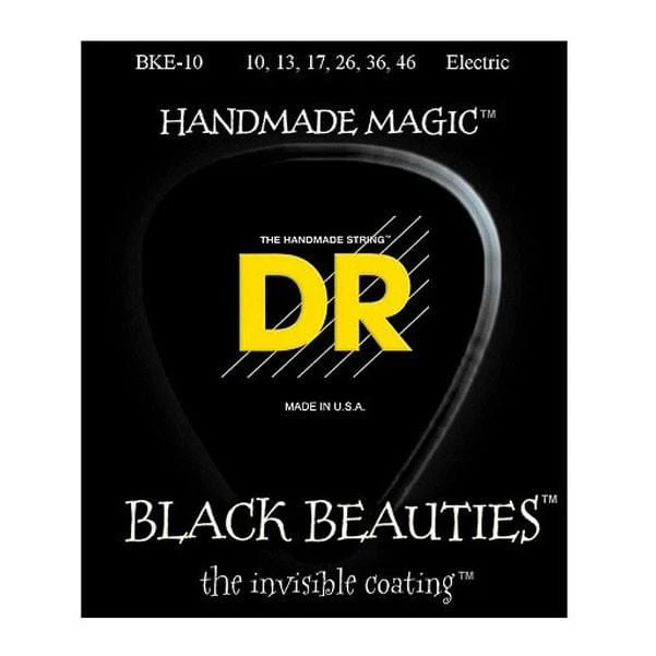 DR BKE-10 Black Beauties Black Coated Electric Guitar Strings - 0.10-0.46