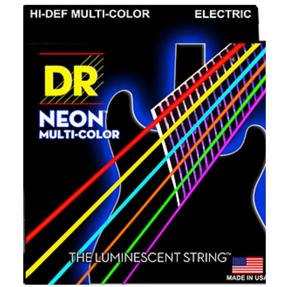 DR String NMCE HI-DEF Neon Multi-Color Coated Electric Guitar Strings - Image 2