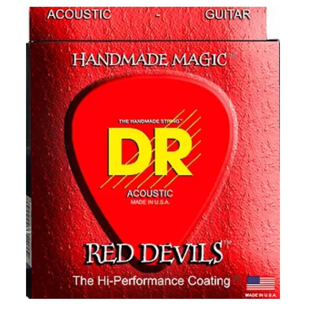DR String RDA Red Devils Red Colored Acoustic Guitar Strings