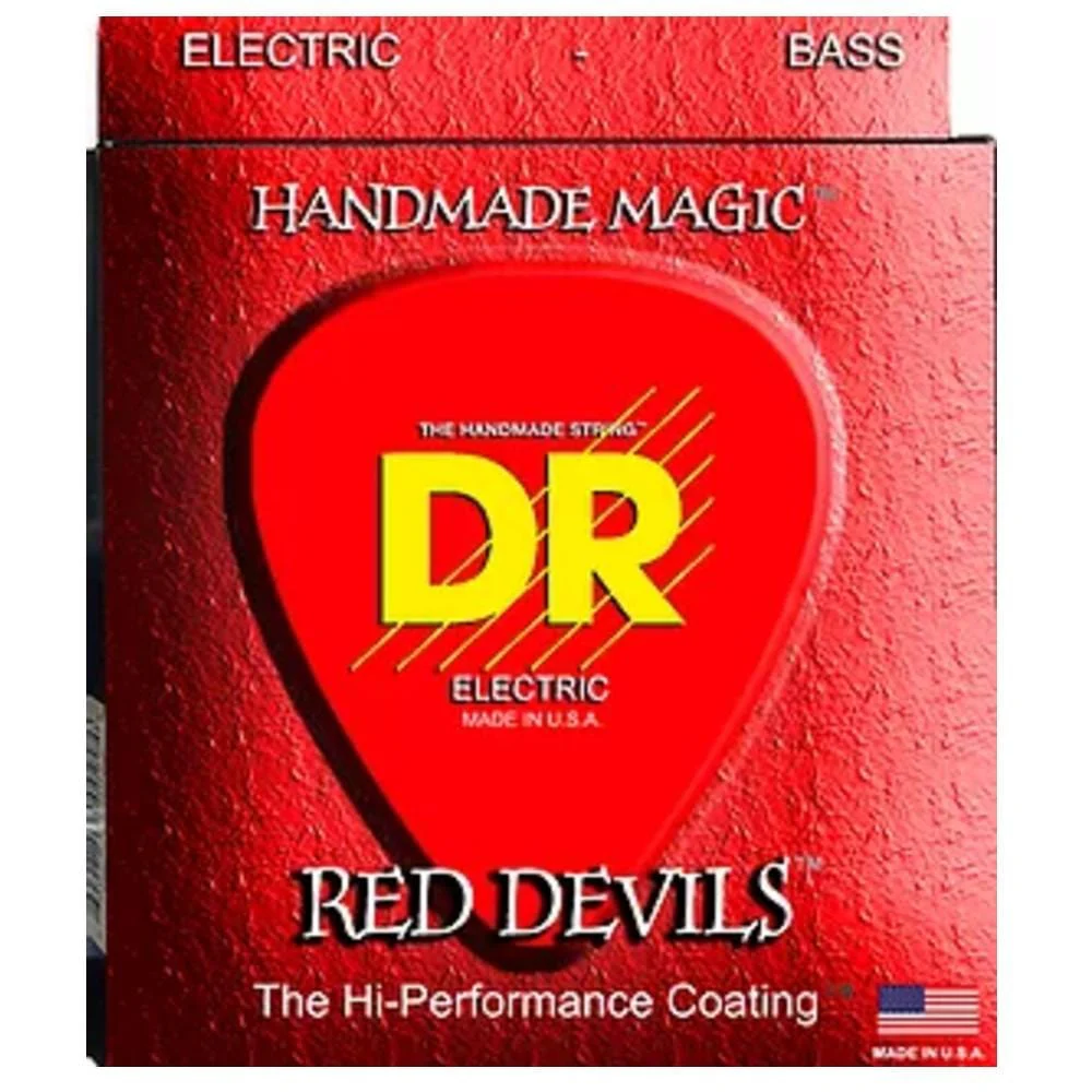 DR String RDB Red Devils Red Colored Coated Bass Guitar Strings