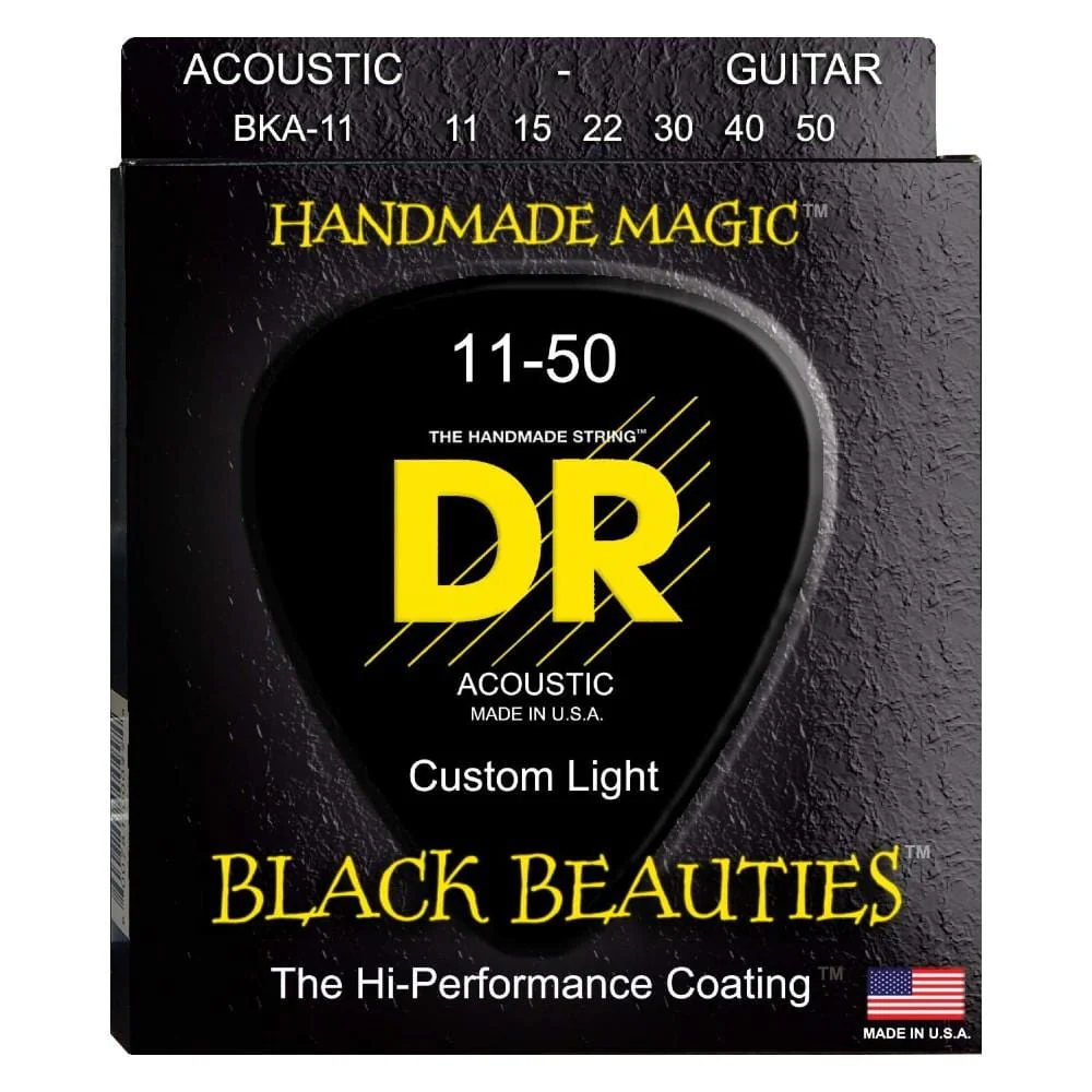 DR Strings Black Beauties Black Colored Acoustic Guitar Strings - Image 2