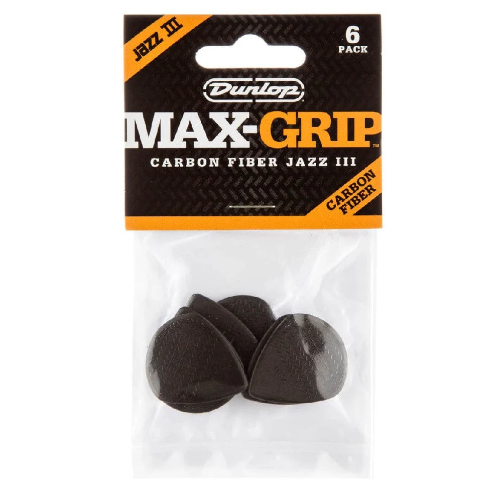 Dunlop 471R3C Max Grip Jazz III Nylon Picks - Pack of 6 - Image 3
