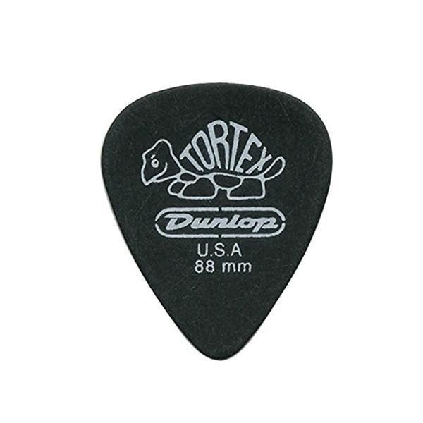 Dunlop 488R Tortex Pitch Black Standard Guitar Pick - Pack of 6 - 0.88mm