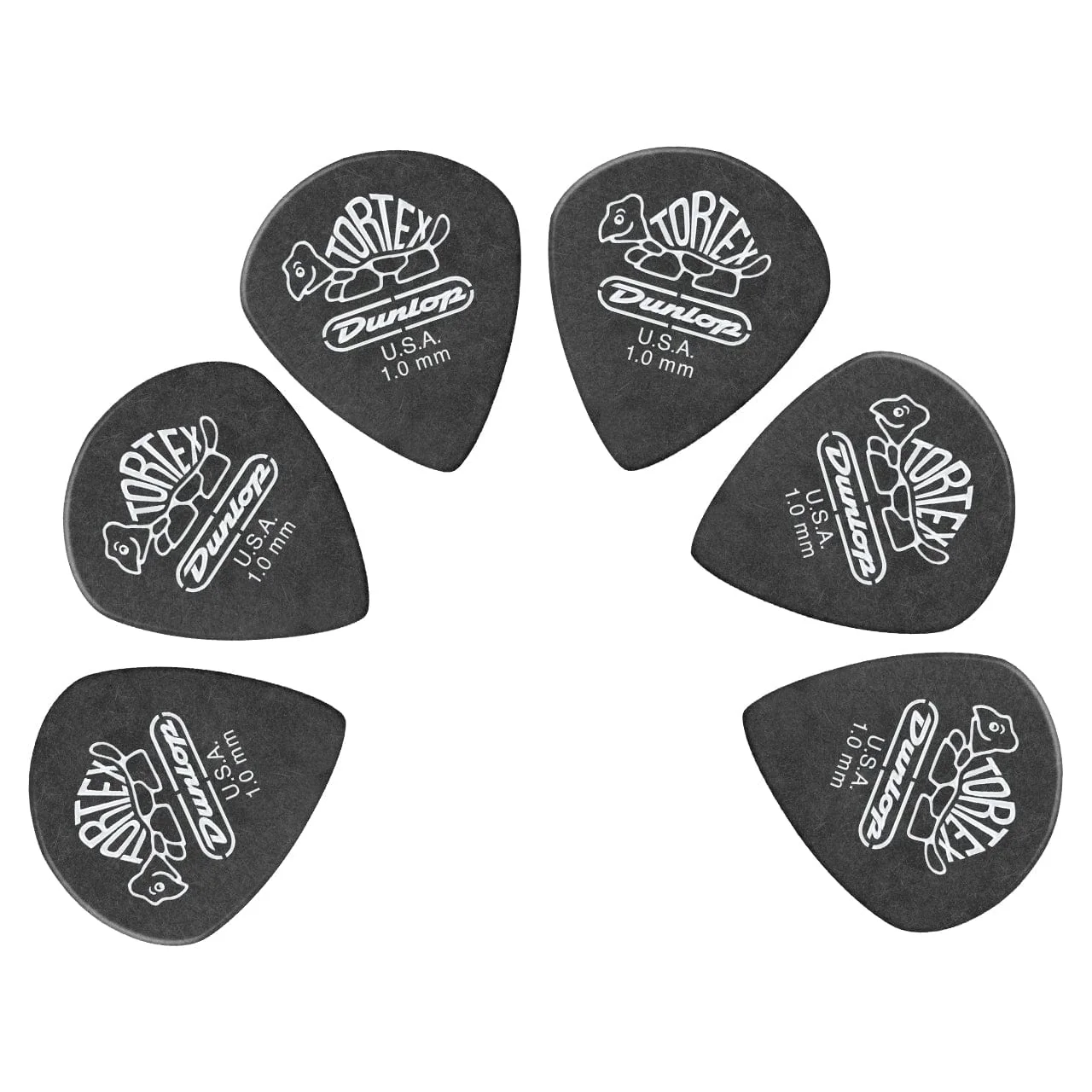 Dunlop 482R Tortex Pitch Black Jazz Guitar Picks - Set of 6 - Image 5