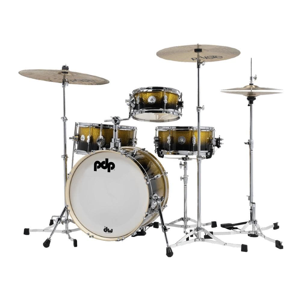 Dw Drum Workshop PDDJ1804YBPK PDP 4-Piece Daru Jones New Yorker Acoustic Drum Set With Bag- Gold to Black - Image 2